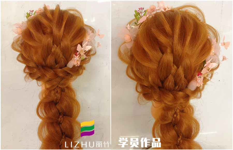 森系編發(fā)造型，南寧化妝培訓(xùn)班學(xué)員作品