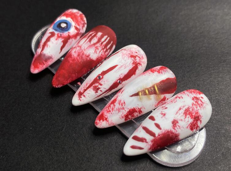 爆款萬圣節(jié)美甲，廣西美甲培訓(xùn)班分享