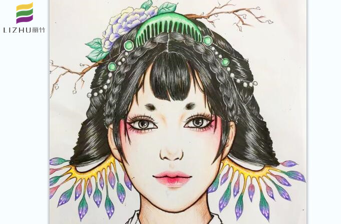 紙上美人圖作品，南寧化妝學(xué)校一對(duì)一教學(xué)