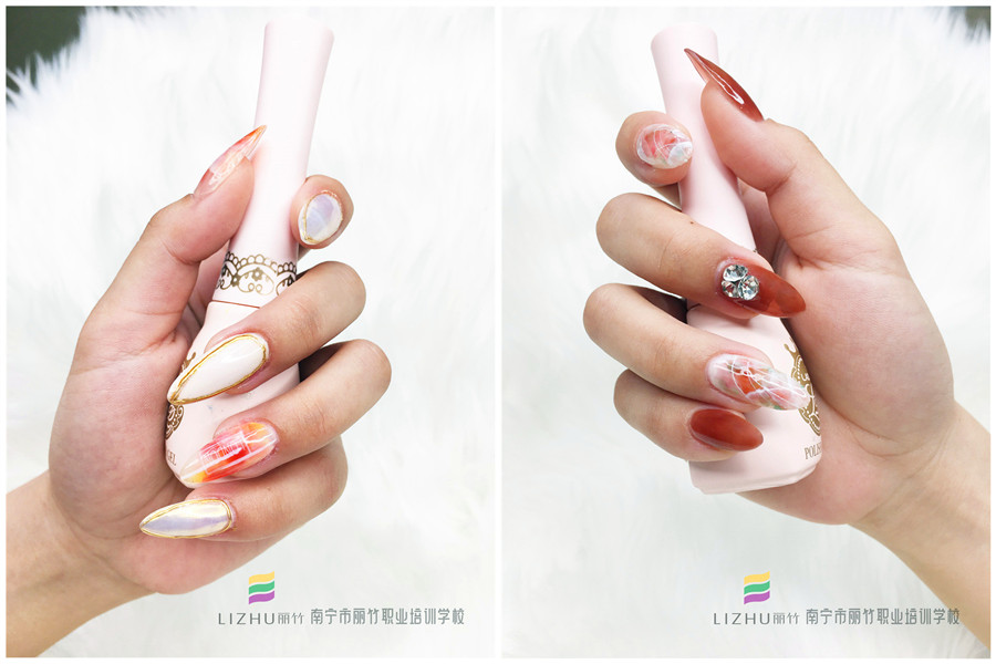暈染美甲圖片欣賞，零基礎(chǔ)學(xué)美甲學(xué)員作品