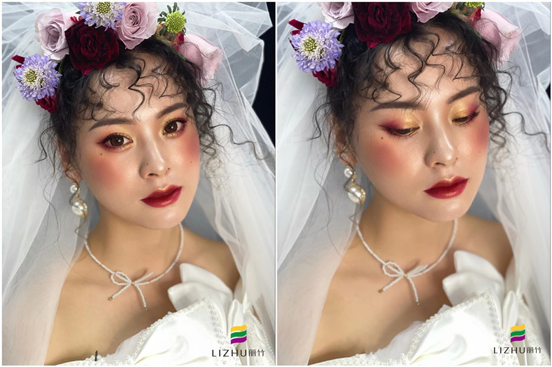 復(fù)古油畫(huà)風(fēng)格新娘 ，南寧彩妝學(xué)校新娘妝作品