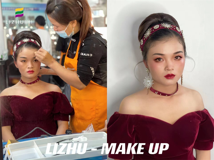 輕復(fù)古造型，南寧彩妝師課堂考核作品