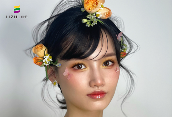 森系鮮花造型，廣西美妝技術學校作品