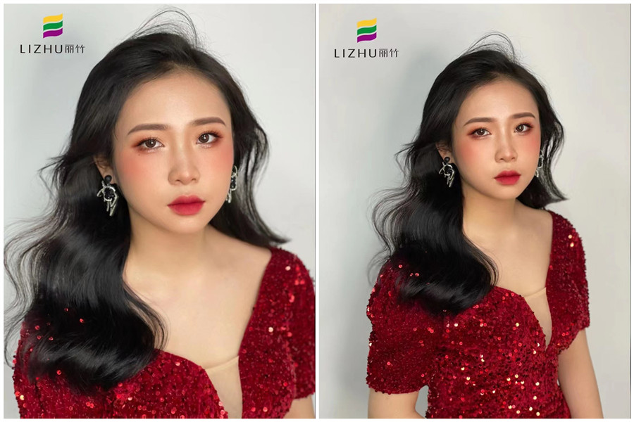 禮服披發(fā)造型，廣西南寧專業(yè)化妝學(xué)校作品