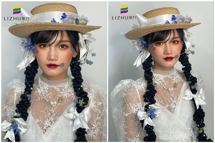 禮帽花樣新娘造型，廣西形象化妝班作品