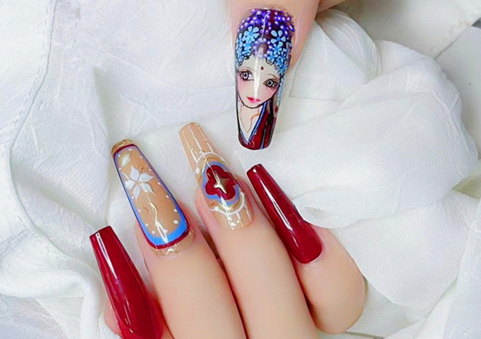 國風美甲，南寧美甲造型培訓班學員作品