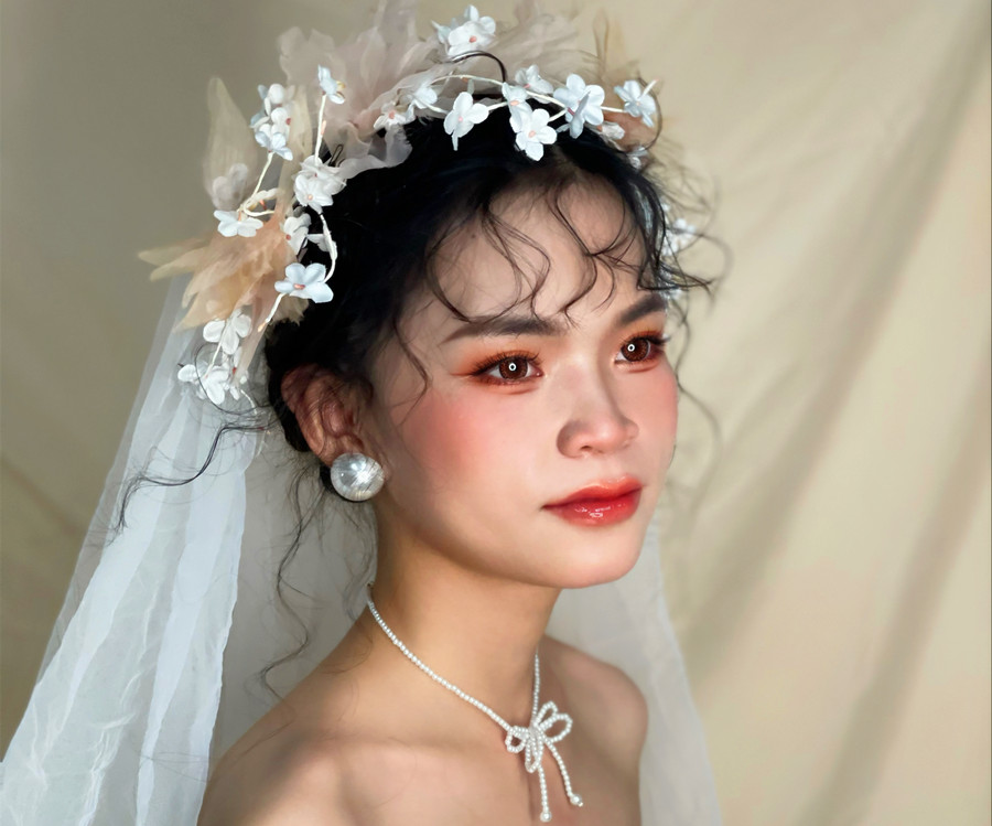 慵懶法式浪漫新娘，南寧妝容造型培訓(xùn)作品