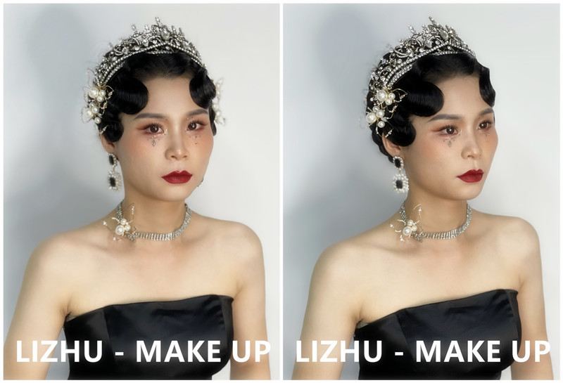 復古手推波造型，廣西新娘寫真培訓