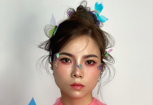 創(chuàng)意蝴蝶造型，南寧化妝彩妝造型學校教學
