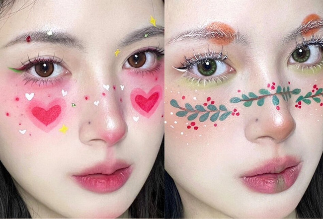 可愛圣誕節(jié)妝容，南寧化妝基礎(chǔ)教學