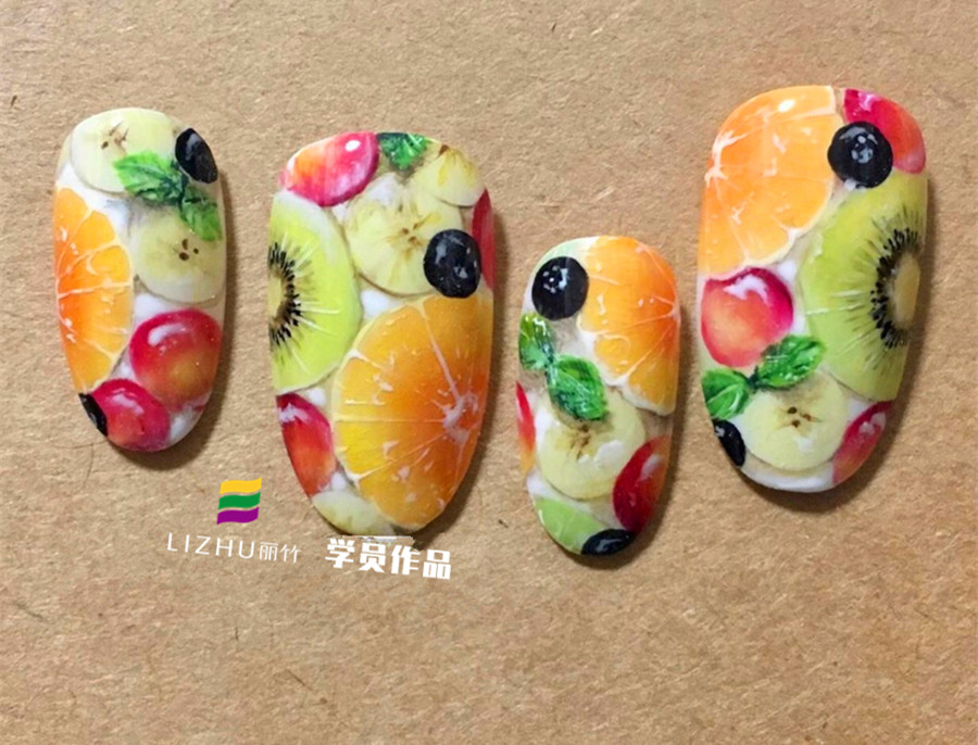 水果美甲：草莓美甲、橘子獼猴桃美甲、檸檬美甲