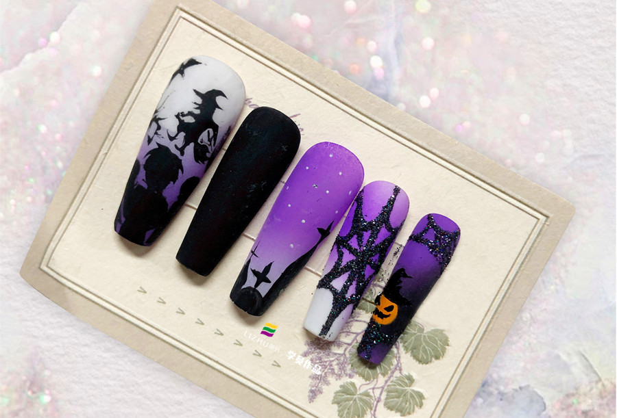 彩繪磨砂美甲&雛菊磨砂美甲，廣西學(xué)美甲款式