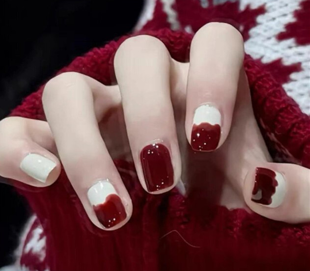 新年紅色美甲，南寧美甲款式造型學校