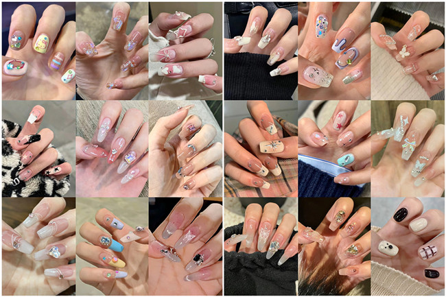 碎鉆美甲，廣西美甲網(wǎng)紅造型班收集