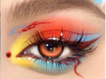 春夏彩色眼妝，南寧彩妝培訓眼妝