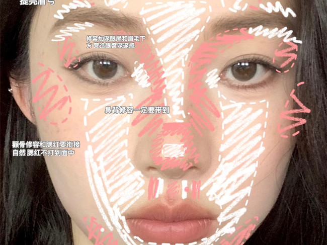 骨相感妝容，廣西化妝進修學(xué)培訓(xùn)專為闊面臉女孩準(zhǔn)備