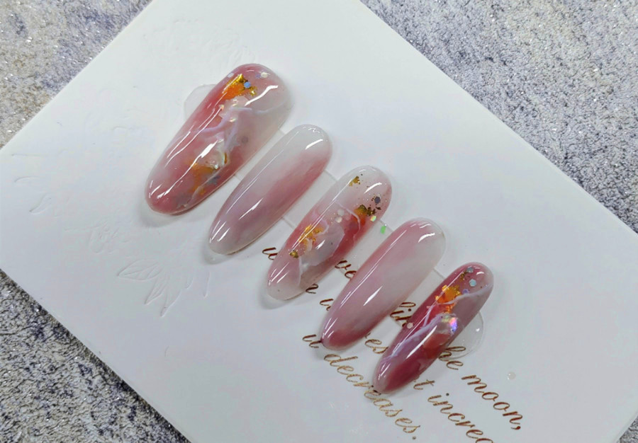 夏日暈染美甲，廣西學美甲零基礎學員作品