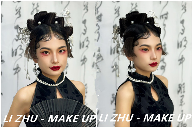 新國風造型，南寧彩妝寫真造型學校作品