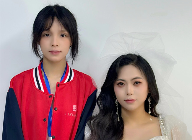 白紗韓式披發(fā)新娘，廣西培訓(xùn)美妝師作品