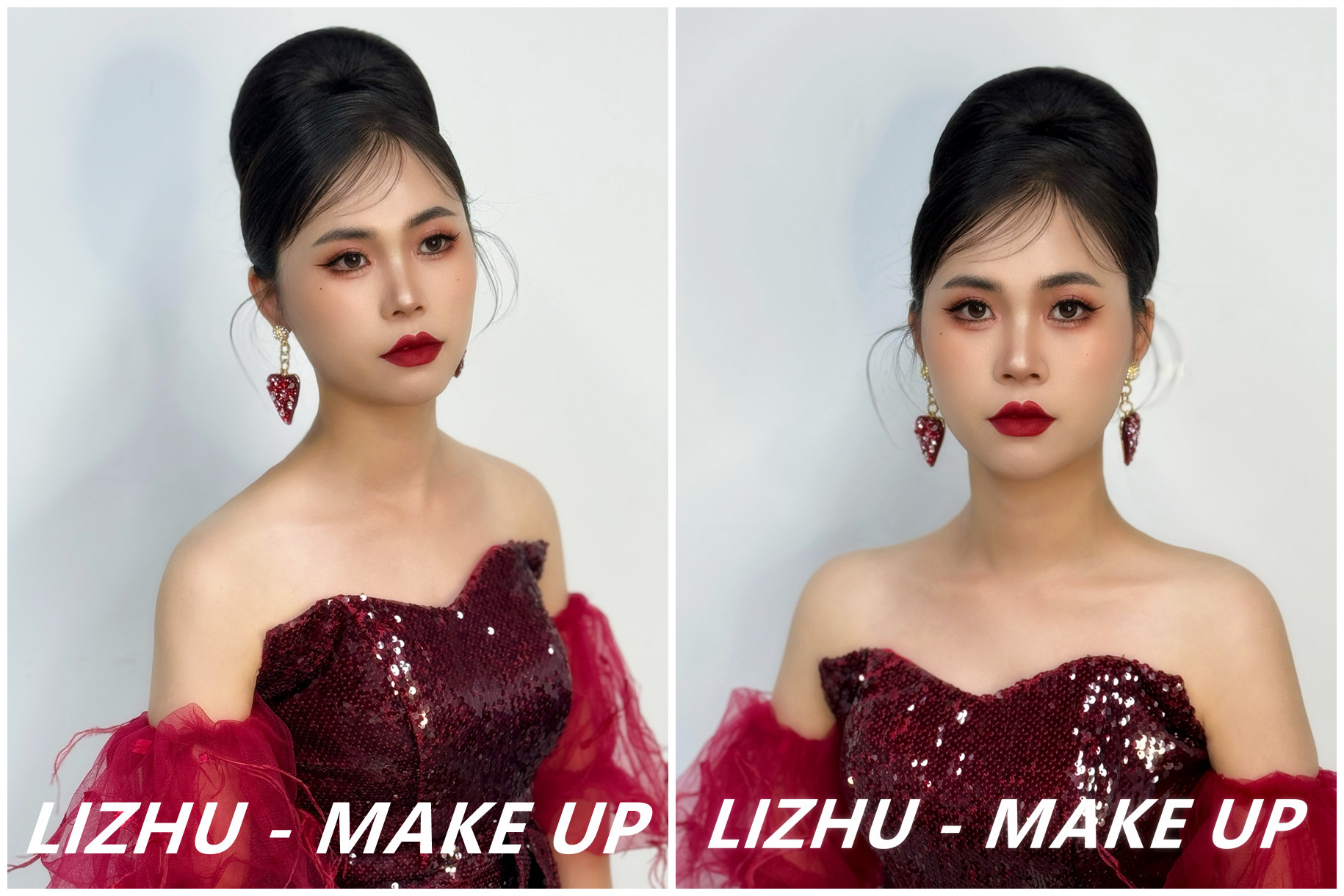 復(fù)古簡約禮服造型，南寧影樓彩妝學(xué)習(xí)作品