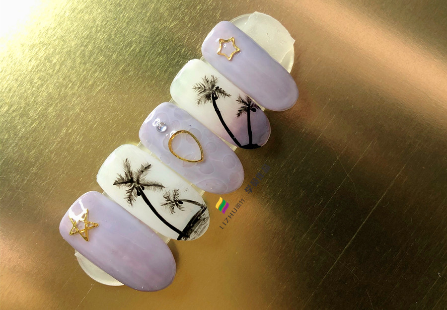 夏日椰樹美甲，零經(jīng)驗(yàn)在廣西學(xué)美甲學(xué)員作品