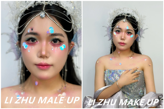 人魚精靈公主造型，南寧人物化妝培訓