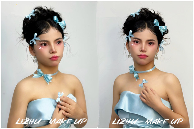 公主蝴蝶結(jié)造型，南寧化妝學(xué)校品課堂作品