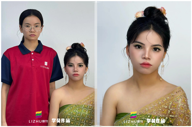 傣族少女寫真，學(xué)專業(yè)彩妝在南寧學(xué)員作品