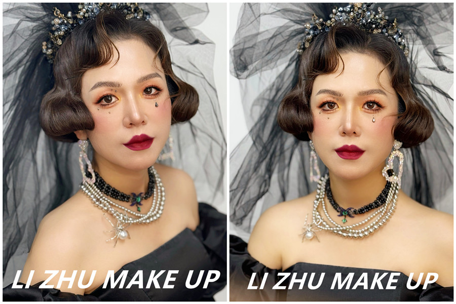 暗系朵拉造型，南寧培訓化妝高彩作品