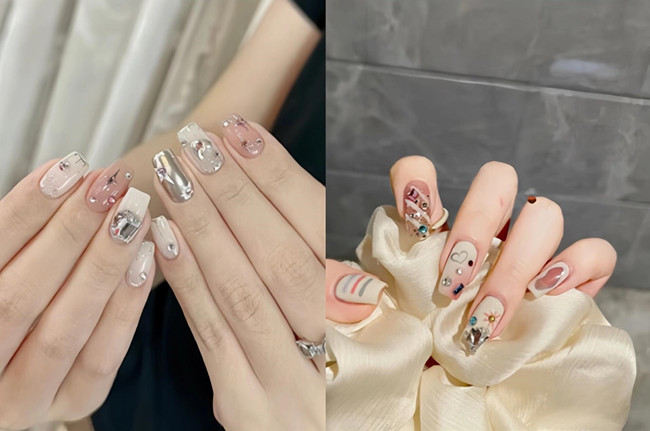溫柔甜酷風美甲，廣西美甲款式培訓學校分享