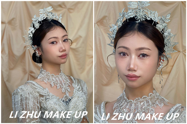 輕奢時尚新娘造型，廣西化妝學(xué)校前十作品欣賞