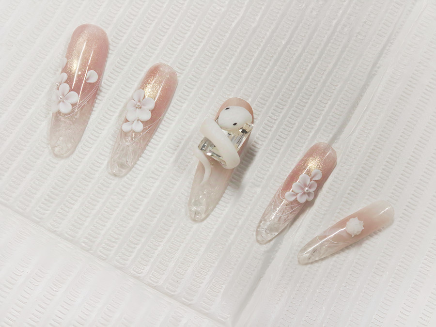 琉璃雕花美甲，廣西美甲工作室受歡迎的款式