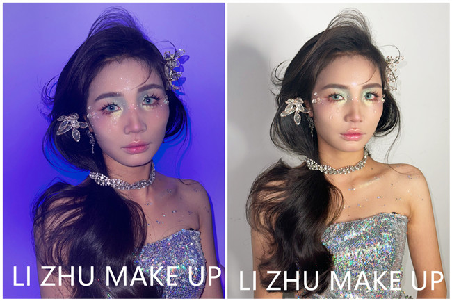 碎鉆眼淚妝，南寧化妝培訓興趣作品