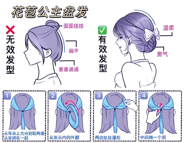 廣西學(xué)盤(pán)發(fā)：花苞公主盤(pán)發(fā)教程