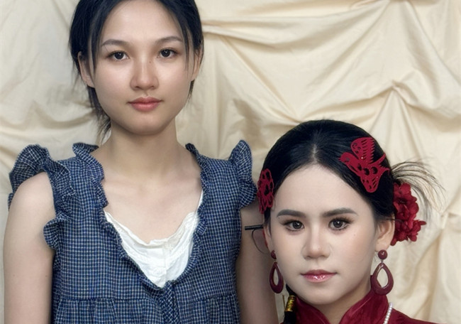 晨袍中式新娘，南寧學(xué)彩妝0基礎(chǔ)作品