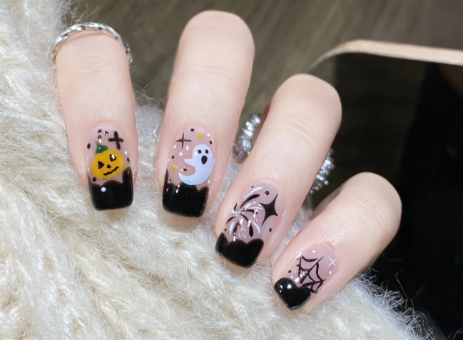 萬圣節(jié)煙花美甲，南寧美甲進修分享教程