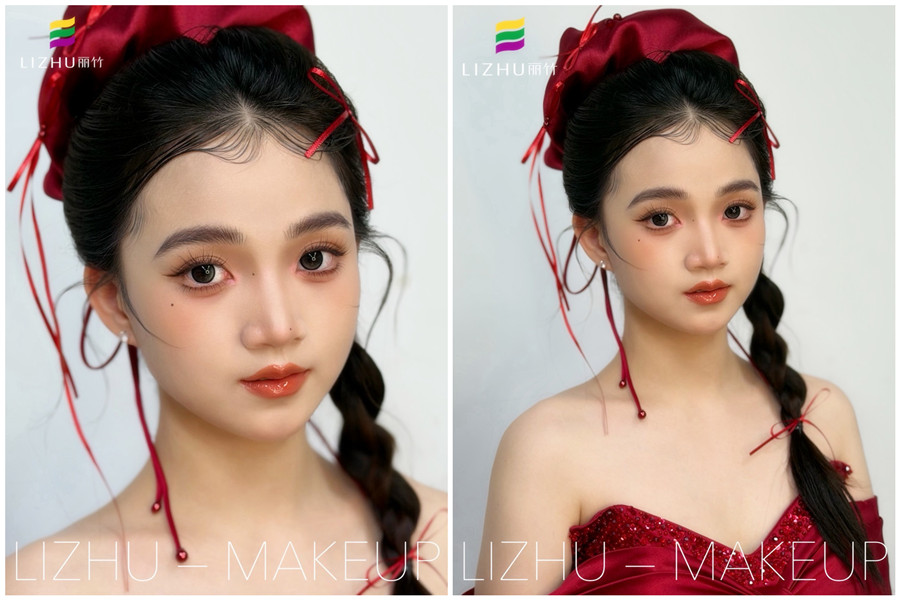 減齡辮子造型，廣西化妝高彩培訓(xùn)作品